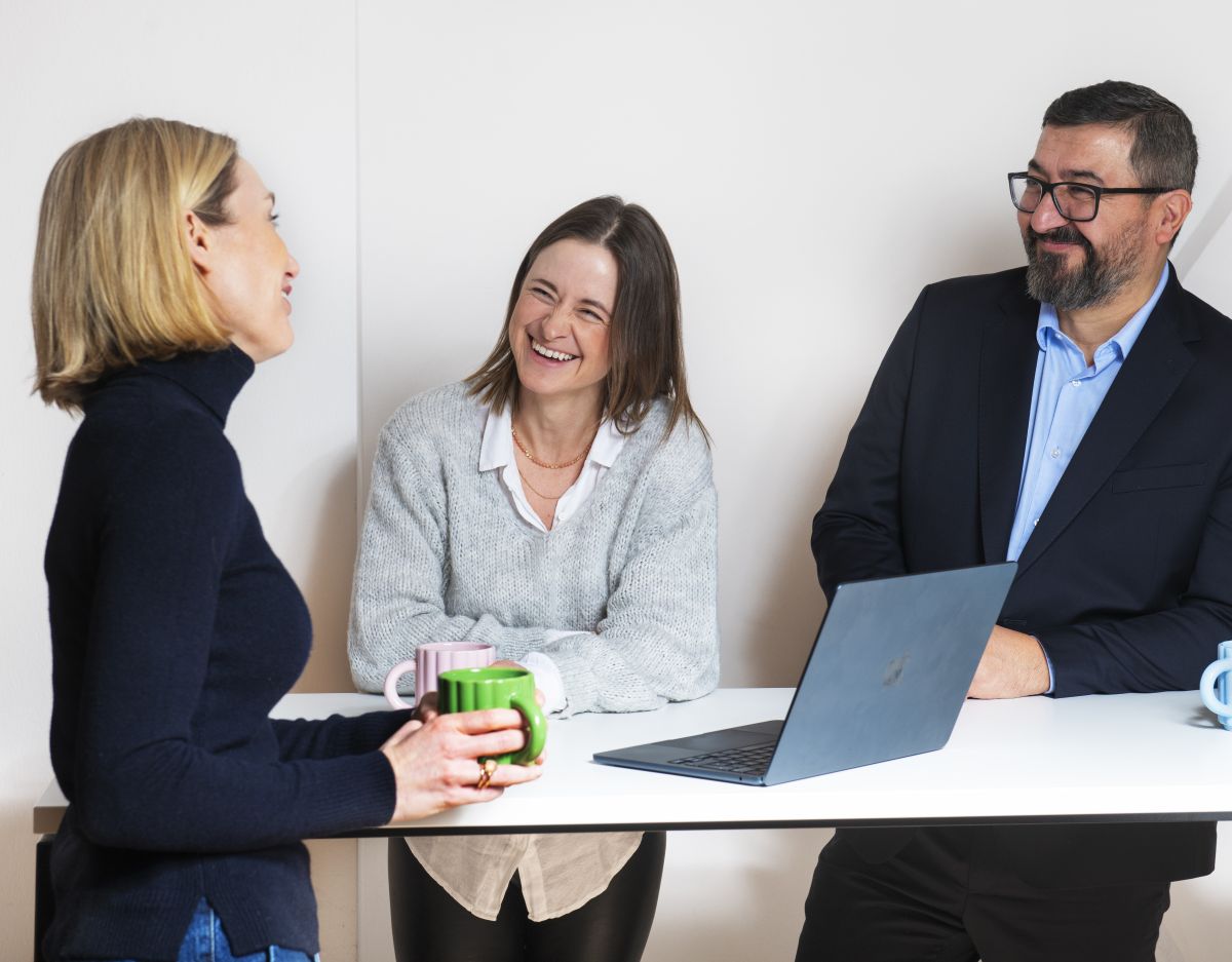 Connect 4 team in conversation
